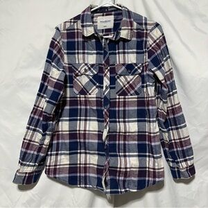 Windriver Flannel Navy and Burgundy Plaid Shirt